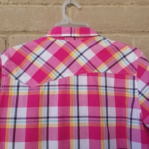 DICKIES Button Up Pink Plaid Shirt. Sz M - Picture 13 of 13